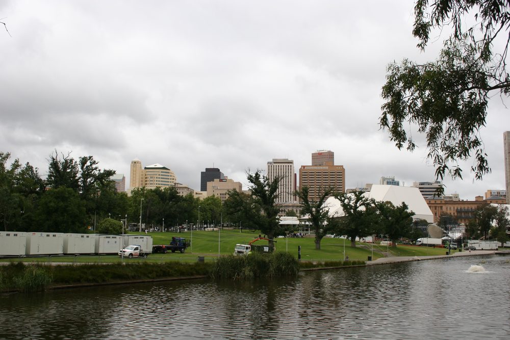 Elder Park, the River Torrens and the Adelaide skyline