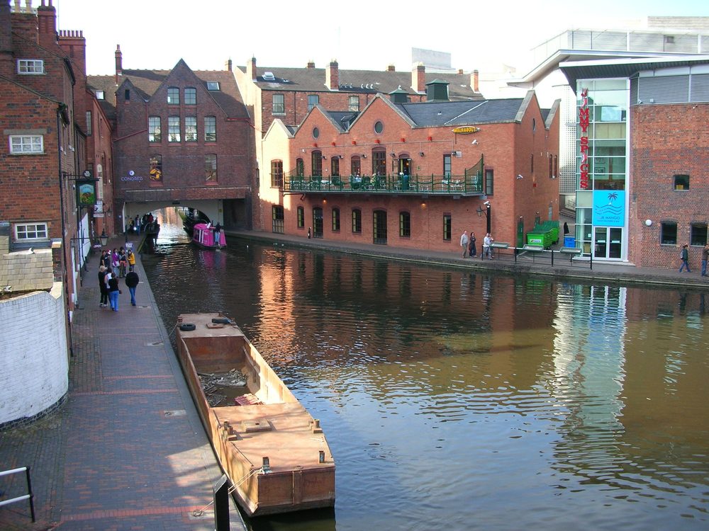 Gas Street Basin towards Brindleyplace in Birmingham