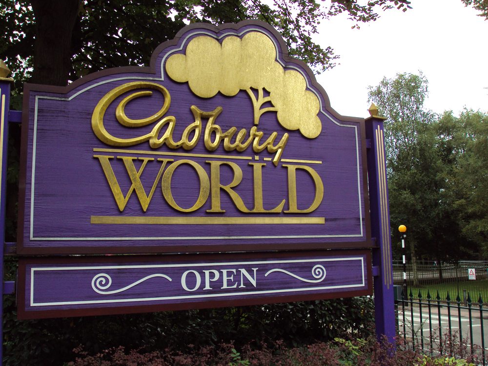The Cadbury World sign in Bournville
