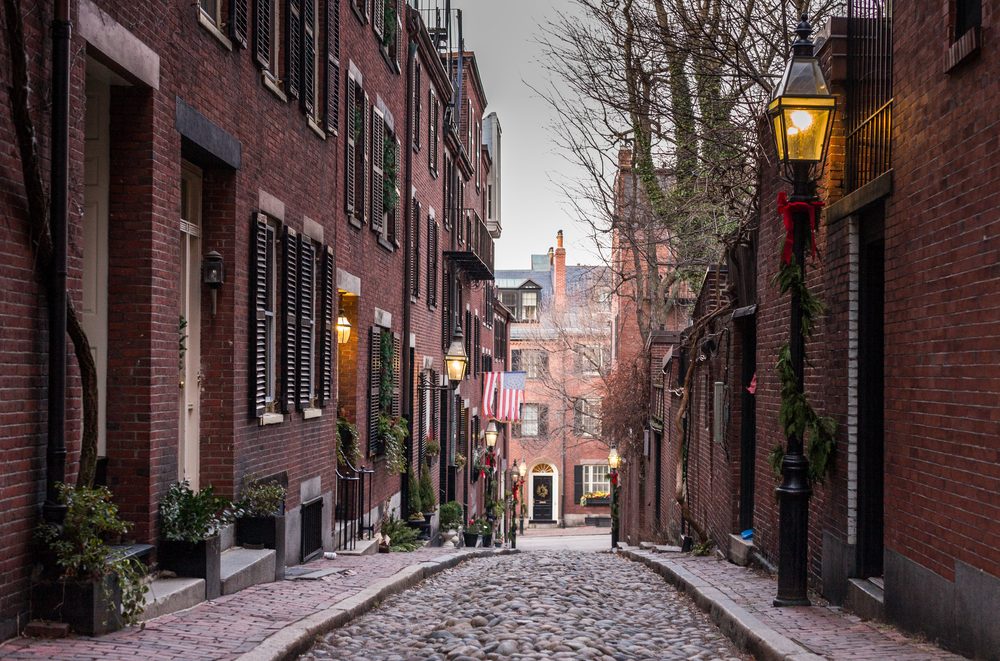 Acorn Street in Beacon Hill, Boston