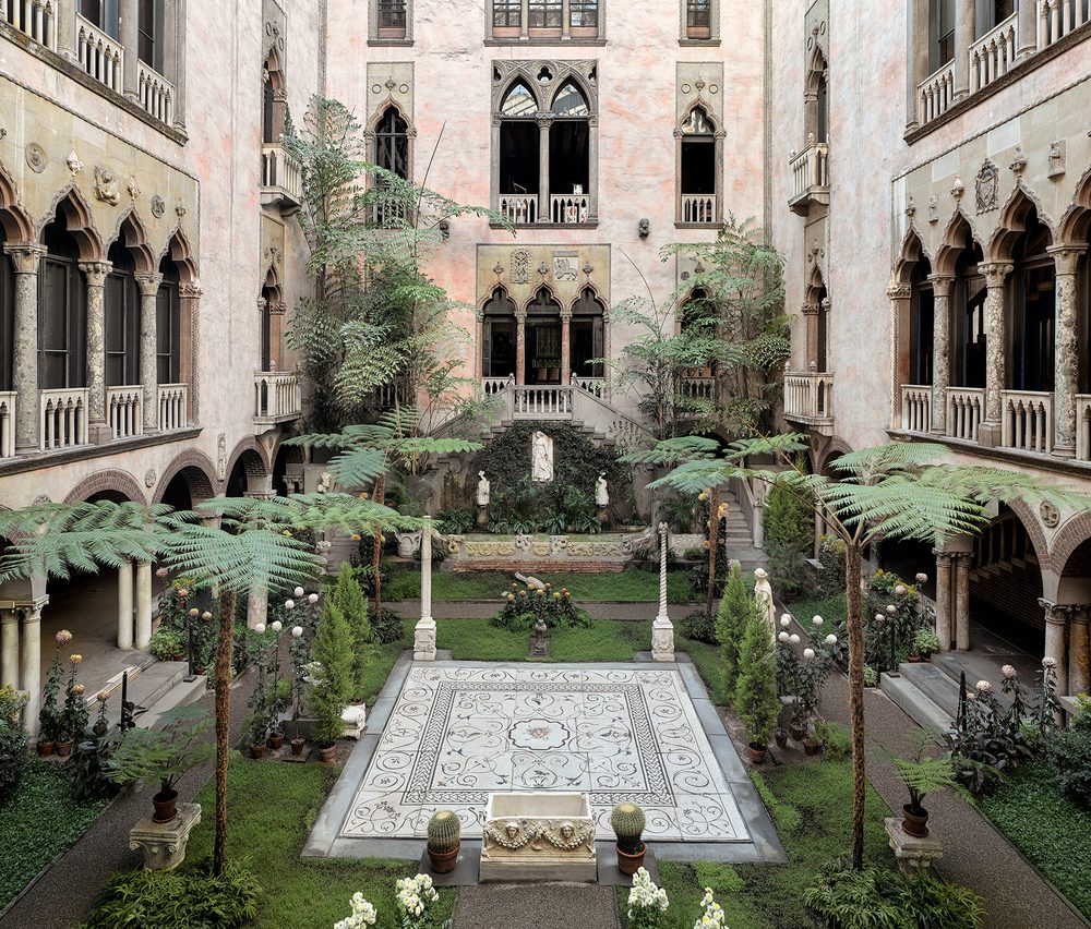 The courtyard of the Isabella Stewart Gardner Museum