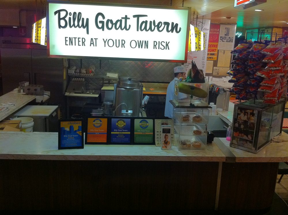 The Billy Goat Tavern sign, a classic Chicago tavern