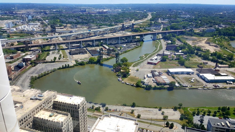 Collision Bend on the Cuyahoga River in the Flats, Cleveland