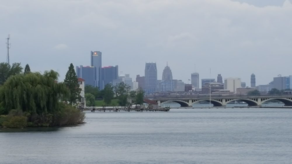 The Detroit skyline seen from Belle Isle