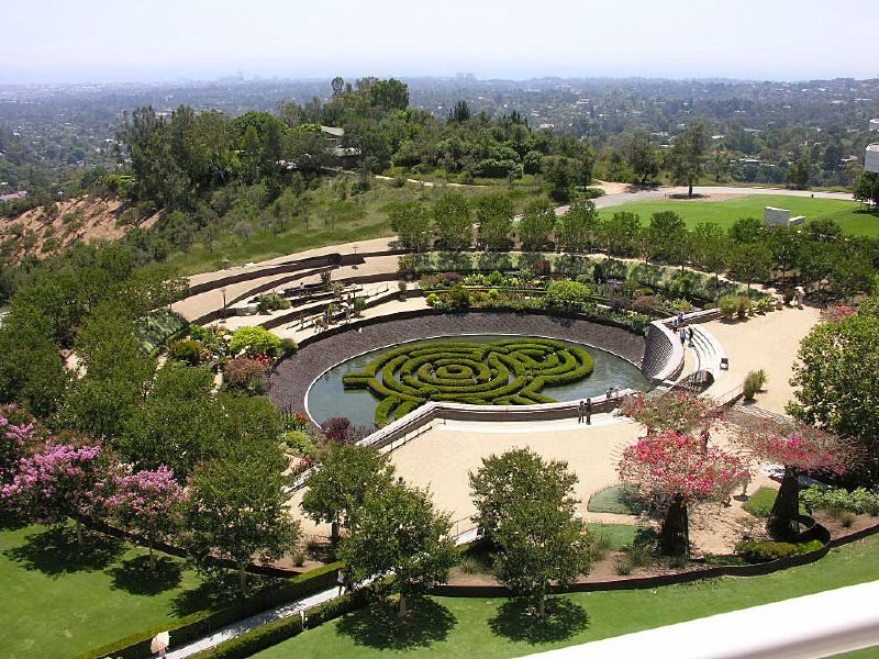 The Getty Center's Central Garden overlooking Los Angeles