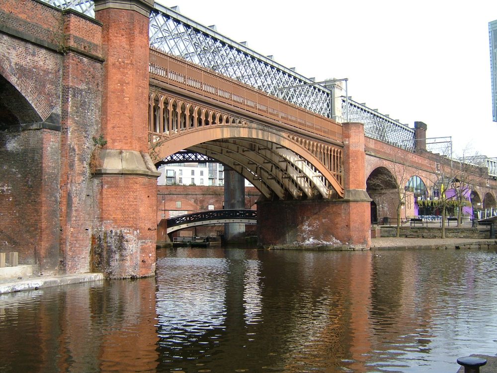 The Castlefield Viaducts along the Bridgewater Canal