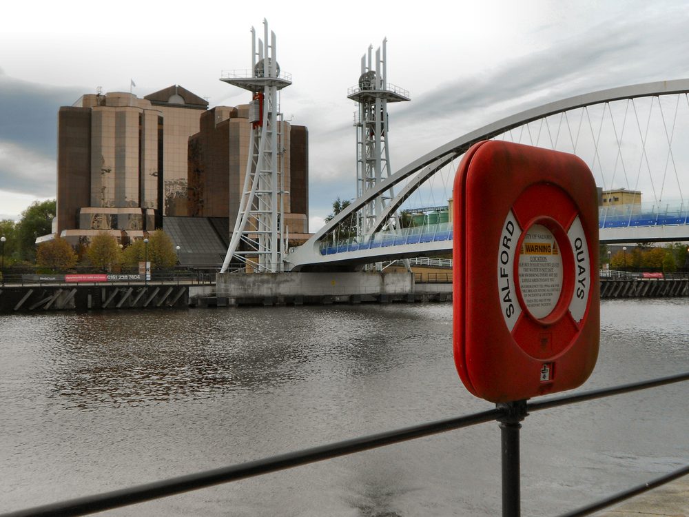 Salford Quays and the Lowry Bridge