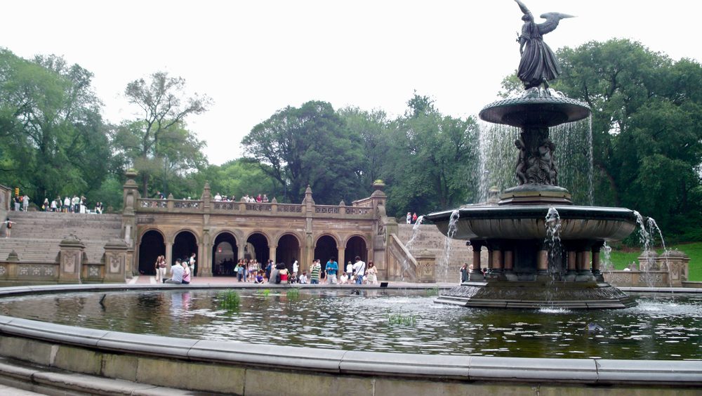 Bethesda Terrace and the Angel of the Waters fountain in Central Park, New York City