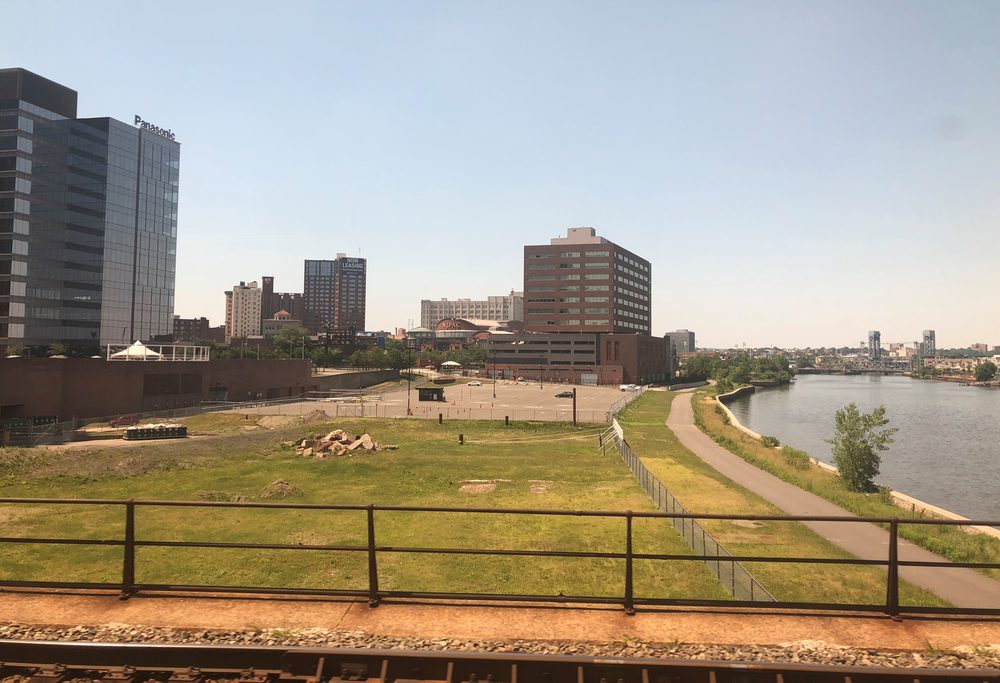 The Passaic River waterfront in Newark