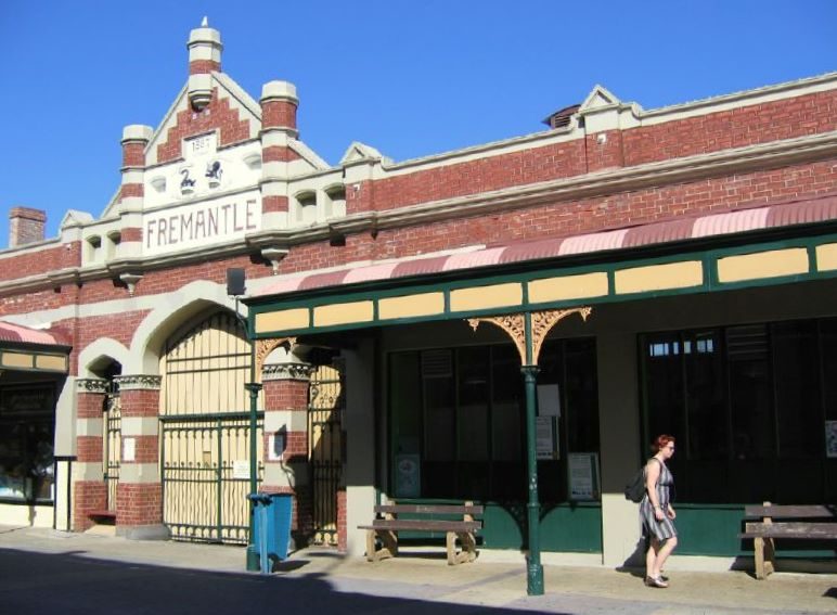 Stalls inside the Fremantle Markets