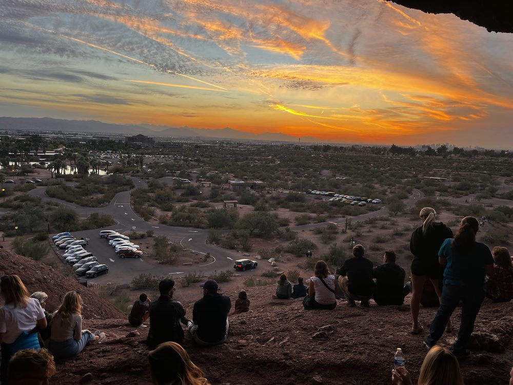 Hole-in-the-Rock at sunset in Papago Park