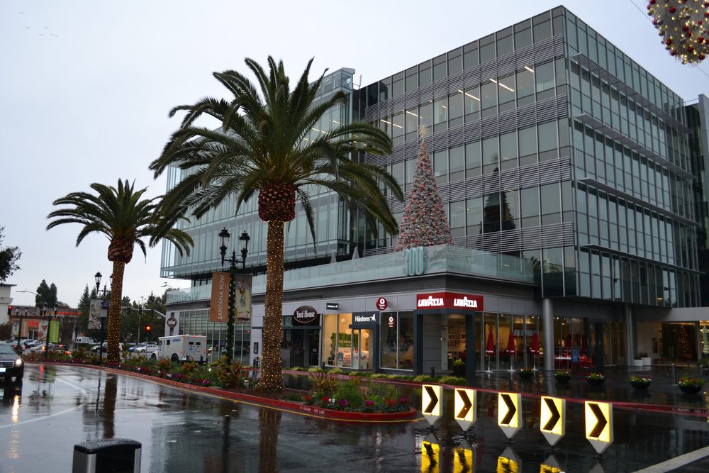 Santana Row in San Jose in winter