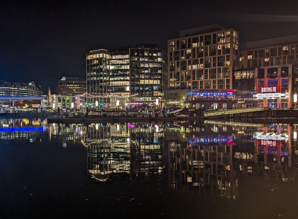 The Wharf on the Washington Channel at night