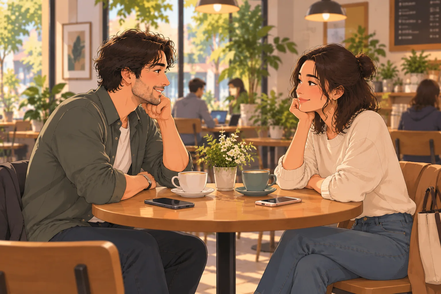 Couple on a date considering whether they are truly right for each other