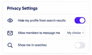 PositiveSingles privacy settings