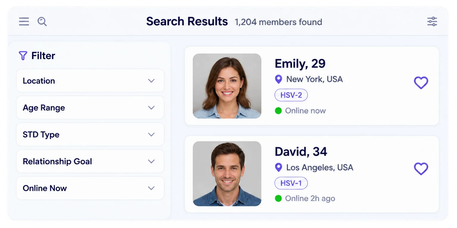 PositiveSingles search results