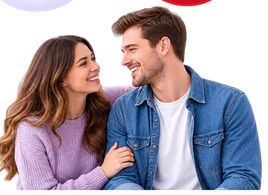 Couple smiling together