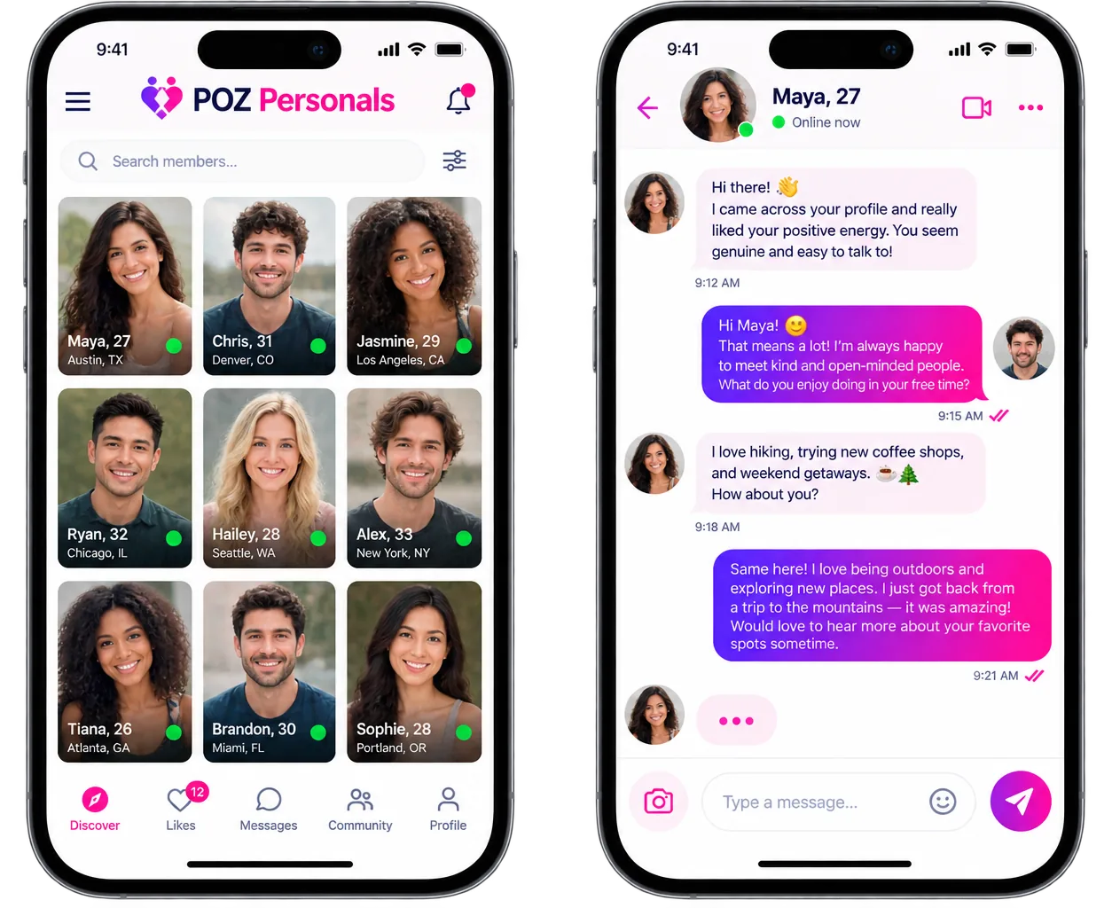 POZ Personals mobile experience