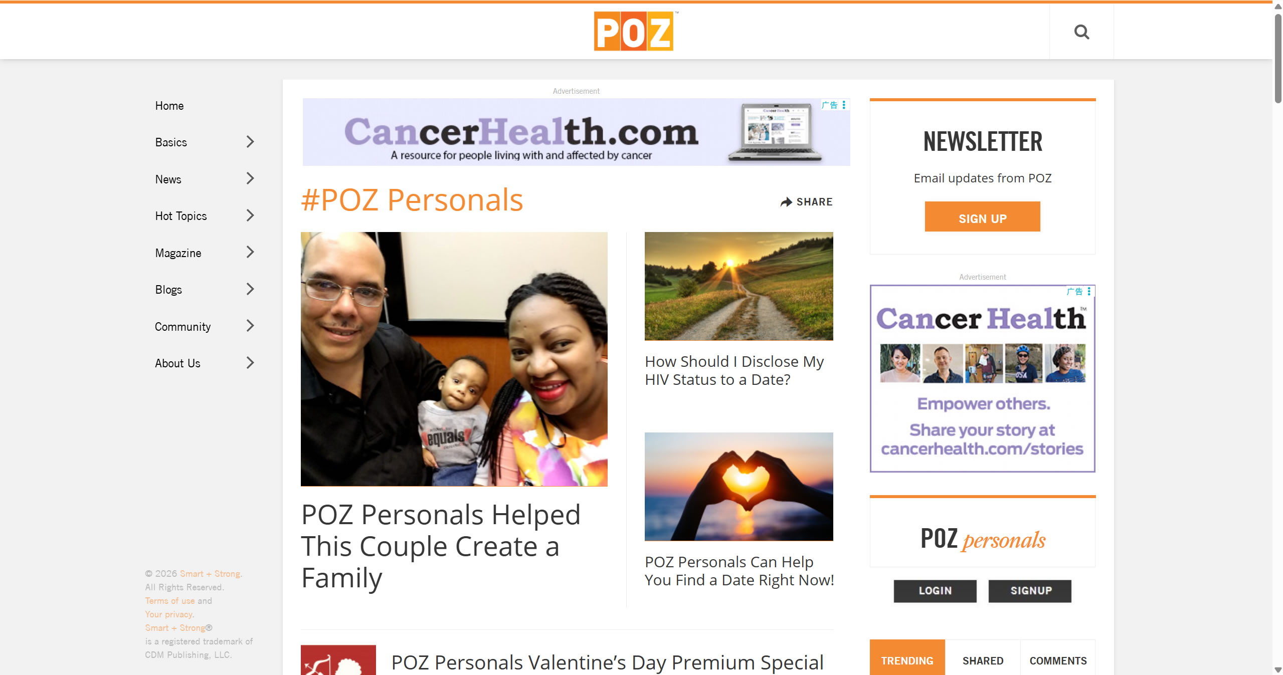 POZ Personals website preview